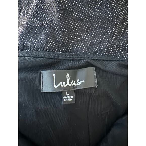 Lulus | Gift of Love Black Silver Backless Long Sleeve Bodycon Dress | Size L - Picture 10 of 14